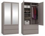 Kledingkast  Met Spiegel klei 90 cm  lades Klei (Slaapkamer), Huis en Inrichting, Kasten | Kleerkasten, Met lade(s), Verzenden