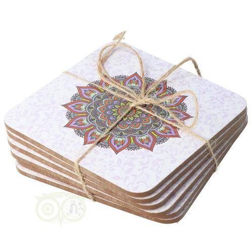 Mandala onderzetters paars set van 6, Huis en Inrichting, Woonaccessoires | Kandelaars en Kaarsen, Nieuw, Verzenden
