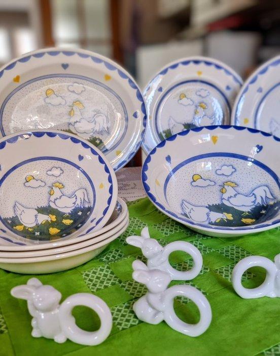 Ironstone - Eit - Waiter (15) - Keramiek - Kippenfamilie, Antiquités & Art, Antiquités | Meubles | Tables