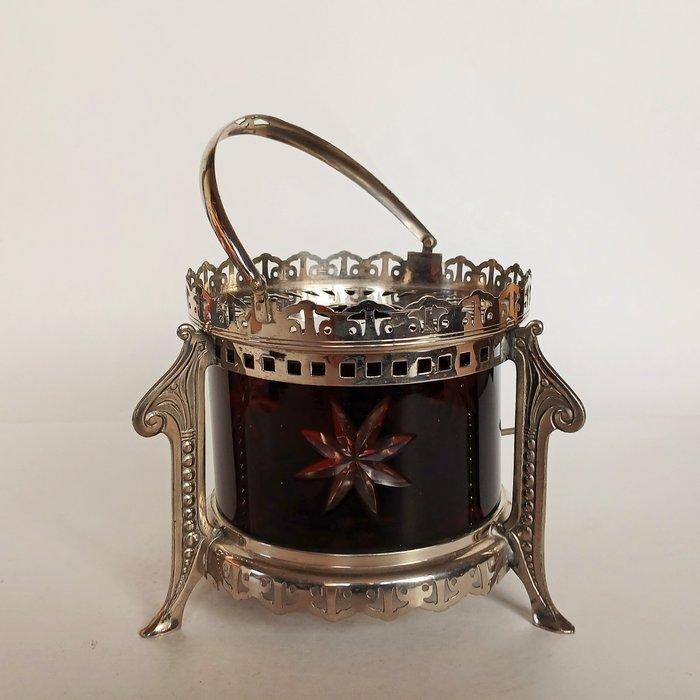 Theelichthouder - Metaal, Glas - Art Deco, Antiek en Kunst, Kunst | Designobjecten