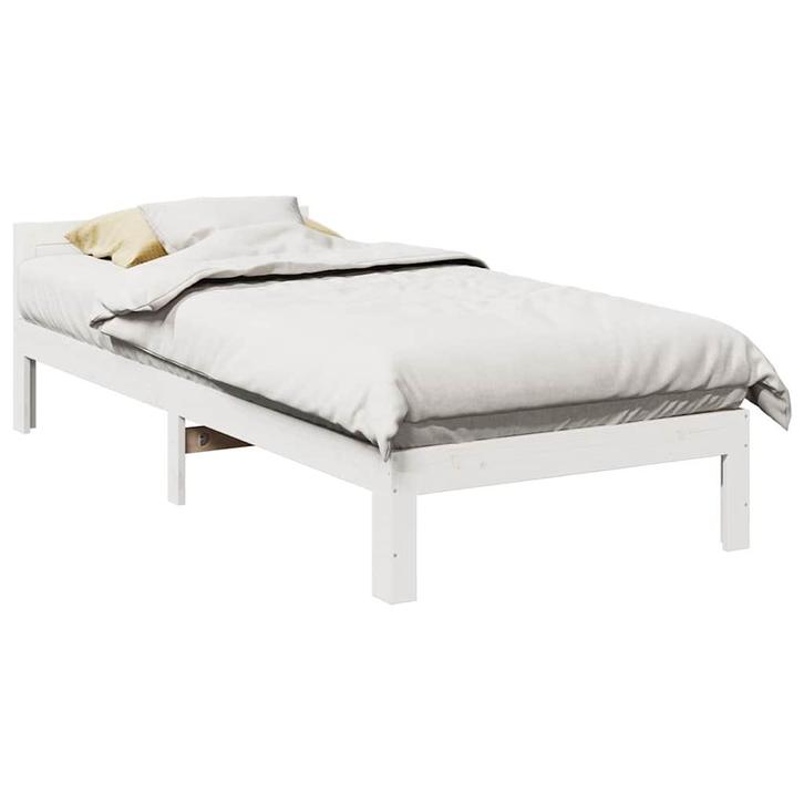 Bedframe Grenenhout Wit 90x200 | Retour Deal | 40% Korting, Huis en Inrichting, Slaapkamer | Bedden, 90 cm, 200 cm, Wit, Nieuw