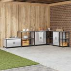 vidaXL Keukenopslag met plank met opslag Zilver 60 x 50 x 92, Huis en Inrichting, Verzenden, Nieuw