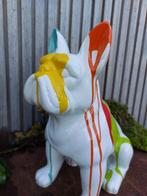 Statue, French bulldog sitting in color - 41 cm - polyresin