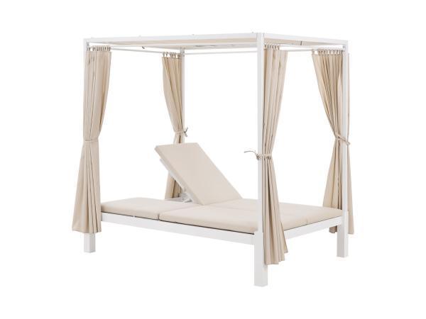 Veiling - Dubbel Ligbed - Beige / Wit, Tuin en Terras, Ligbedden