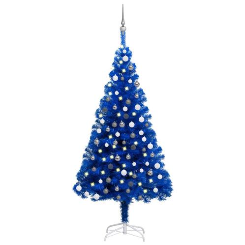 vidaXL Kunstkerstboom met verlichting en kerstballen 180 cm, Diversen, Kerst, Nieuw, Verzenden