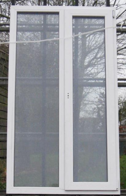 pvc terrasraam ,  raam ,  chassis 108 x 195 wit / steengrijs, Doe-het-zelf en Bouw, Raamkozijnen en Schuifdeuren, Inclusief glas