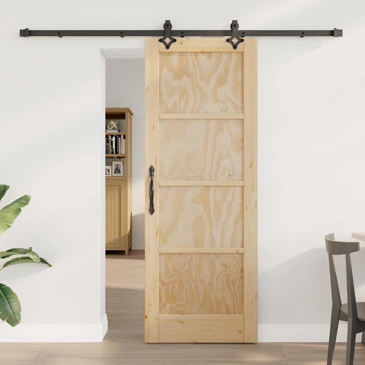 vidaXL Schuifdeurset Anders ORKDAL Naturel en zwart 73.5 x, Doe-het-zelf en Bouw, Deuren en Vliegenramen, Nieuw, Verzenden