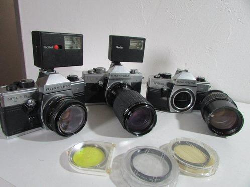 Praktica MTL 5 B/LTL 3/TL 1000 + 50/135/70-210mm, Audio, Tv en Foto, Fotocamera's Analoog