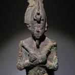 Oud-Egyptisch Brons Osiris God Sculptuur. 15,5 H. Late