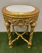 Tafel - RONDE BLOEMBERG - TAFEL met Marmeren Bovenkant goud, Antiek en Kunst