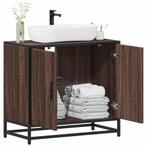 vidaXL Wastafelkast 65x33x60 cm bewerkt hout bruin, Huis en Inrichting, Verzenden, Nieuw