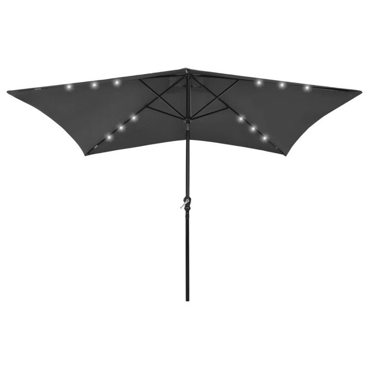 vidaXL Parasol met LEDs en stalen paal 2x3 m, Tuin en Terras, Parasols, Nieuw, Verzenden