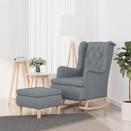 vidaXL Fauteuil met schommelpoten en voetenbank stof, Huis en Inrichting, Fauteuils, Nieuw, Verzenden