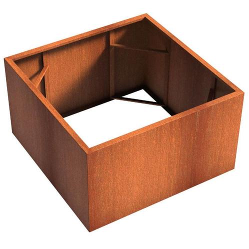 Cortenstaal plantenbak 140x140x80cm - Zonder bodem, Tuin en Terras, Bloembakken en Plantenbakken, 60 cm of meer, 100 cm of meer