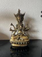 3-hoofdige, 8-armige boeddha - Brons - Tibet - Eind 20e eeuw