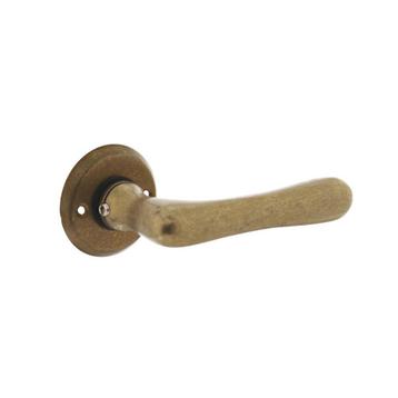 Deurklink Trento met ronde rozet 50x5mm messing getrommeld beschikbaar voor biedingen