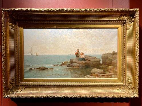 James Cassie (XIX) - Les petits cueilleurs de moules, Antiek en Kunst, Kunst | Schilderijen | Klassiek