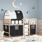 vidaXL Kinderhoogslaper met tunnel 90x200 cm grenenhout wit, Verzenden, Nieuw