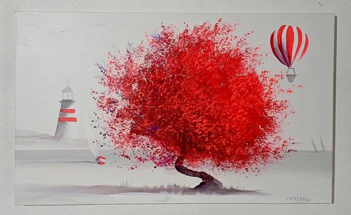 Andrea Candreva (XX-XXI) - L’equilibrio del silenzio rosso, Antiek en Kunst, Kunst | Schilderijen | Klassiek