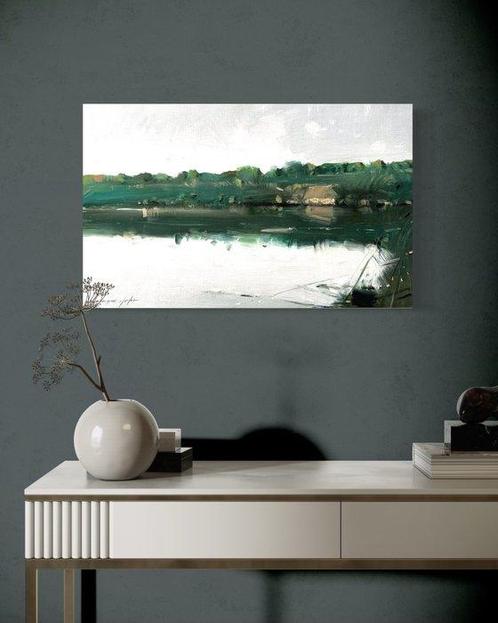 Vahe Yeremyan - Emerald Summer Landscape Impressionism, Antiek en Kunst, Kunst | Schilderijen | Modern