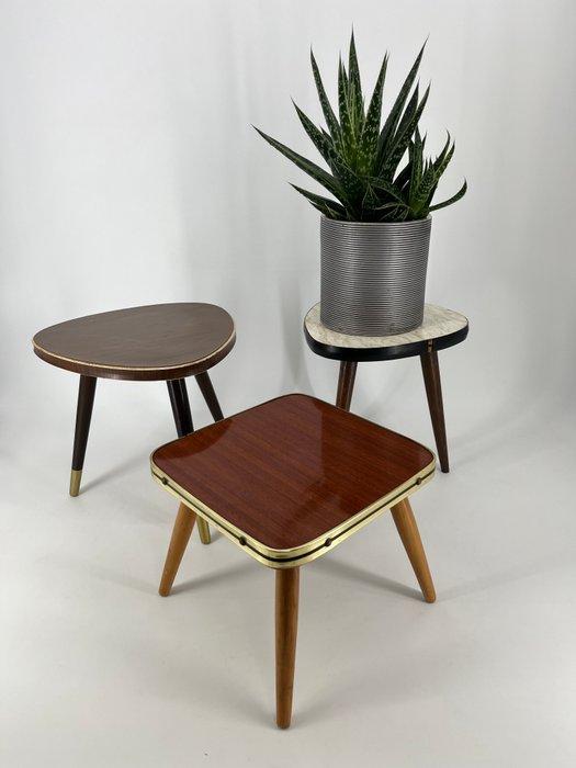 Table dappoint - Bois, Métal, lame - Trois cache-pots,, Antiquités & Art, Art | Objets design