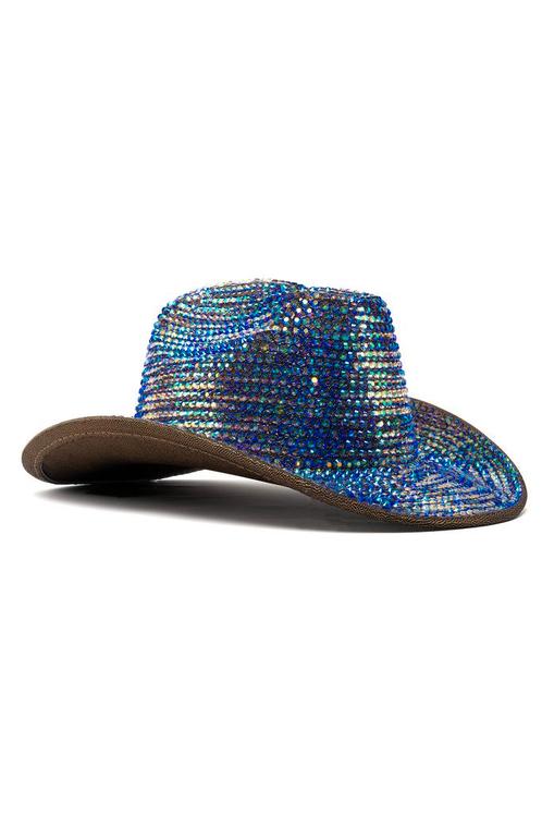 Cowboyhoed Oliekleurige Strass Steentjes Cowgirl Western Hoe, Kleding | Dames, Carnavalskleding en Feestkleding, Nieuw, Ophalen of Verzenden