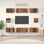 vidaXL TV Kast Set Wandgemonteerd 8 pcs Oud hout Bewerkt, Verzenden, Nieuw