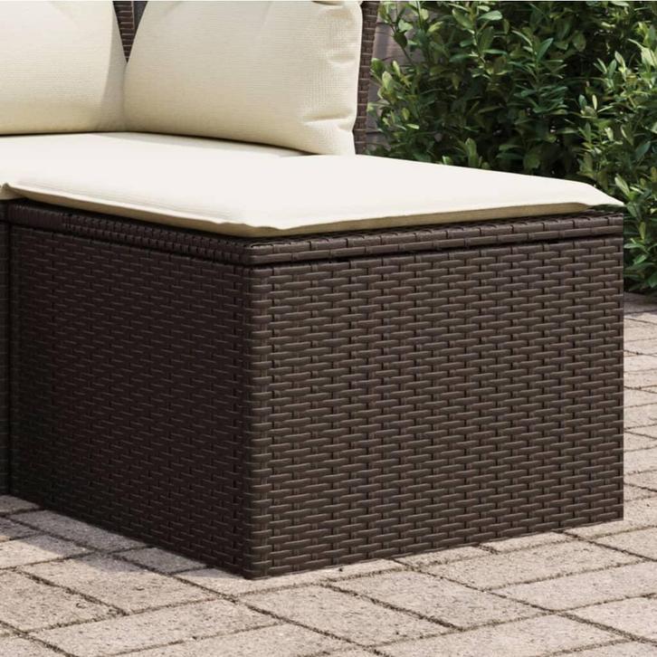 vidaXL Tuinkruk met kussen 55x55x37 cm poly rattan bruin, Tuin en Terras, Tuinsets en Loungesets, Nieuw, Verzenden