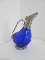 Karaf - blauw-metaal kristal zilvergeplateerd - eendenbek