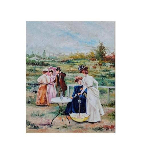 French School (XX) - Afternoon in the Parisian garden, Antiek en Kunst, Kunst | Schilderijen | Klassiek