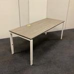 Bureau Palmberg (bxd)  200x80 cm, zebrano bruin blad - witte, Bureau