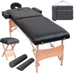 vidaXL Massagetafel- en krukset inklapbaar 2 zones 10 cm dik, Sport en Fitness, Verzenden, Nieuw