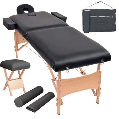 vidaXL Massagetafel- en krukset inklapbaar 2 zones 10 cm dik, Sport en Fitness, Massageproducten, Nieuw, Verzenden
