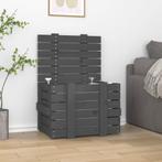 vidaXL Opbergbox 58x40,5x42 cm massief grenenhout grijs, Doe-het-zelf en Bouw, Kratten en Dozen, Verzenden, Nieuw