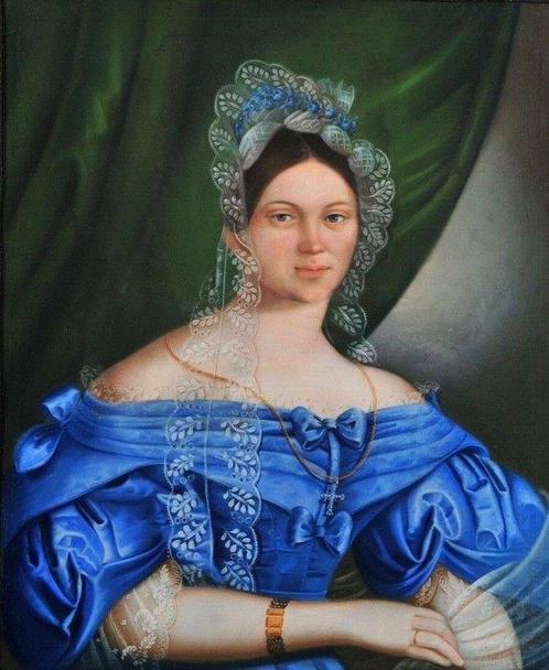 Carl Wieland (XIX) - Portrait of a Lady, Antiek en Kunst, Kunst | Schilderijen | Klassiek