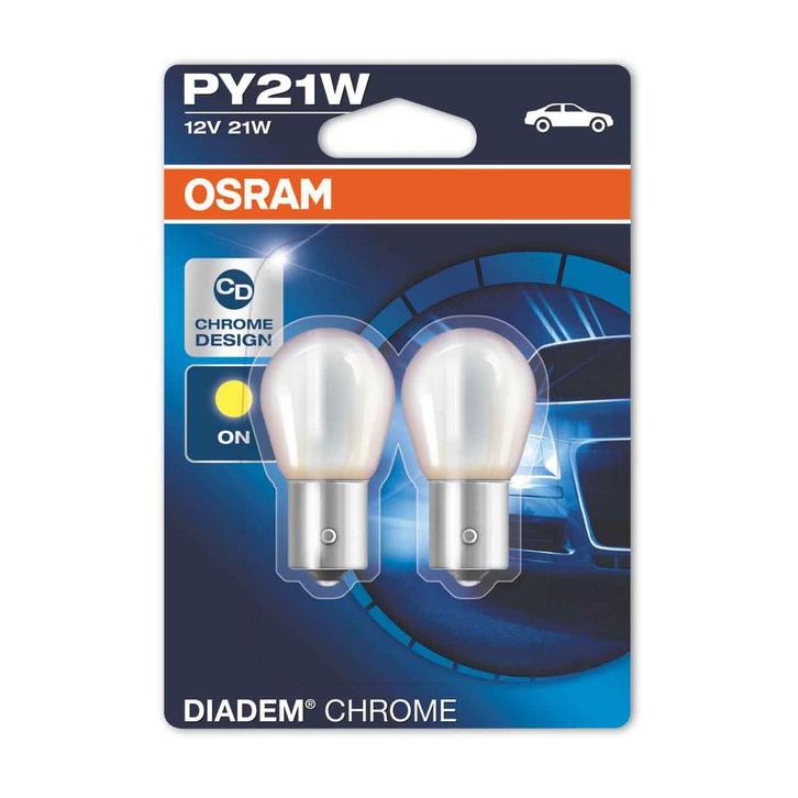 Osram PY21W Gloeilamp 12V 21W Diadem Chrome BAU15s 2 stuks, Auto-onderdelen, Verlichting, Nieuw, Ophalen of Verzenden