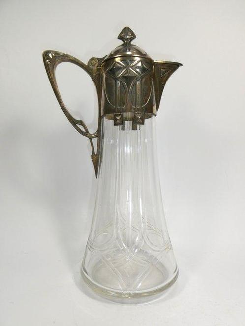 WMF / Geislingen - Carafe - Étain, Verre - Style Jugend, Antiek en Kunst, Curiosa en Brocante