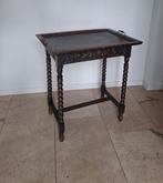 Bijzettafel - hout Eiken - Butlertray + Dienblad, Antiek en Kunst