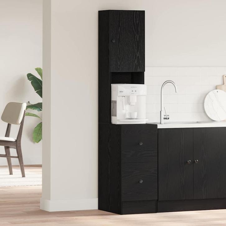 vidaXL Keuken Kast met lade met plank Zwart eiken Bewerkt, Huis en Inrichting, Kasten | Overige, Nieuw, Verzenden