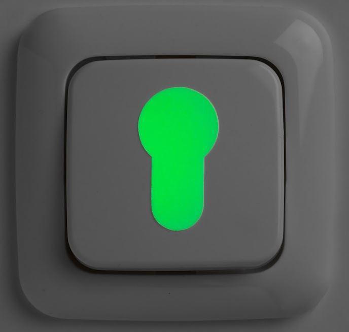 SecuCare glow in the dark markering voor cilinder/schakelaar, Doe-het-zelf en Bouw, Hang- en Sluitwerk, Klink of Kruk, Nieuw, Overige materialen