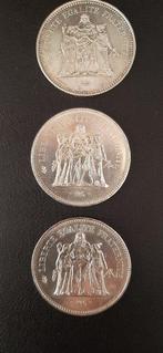 Frankrijk. 50 Francs 1975/1978 Hercule (3 monete)  (Zonder, Timbres & Monnaies