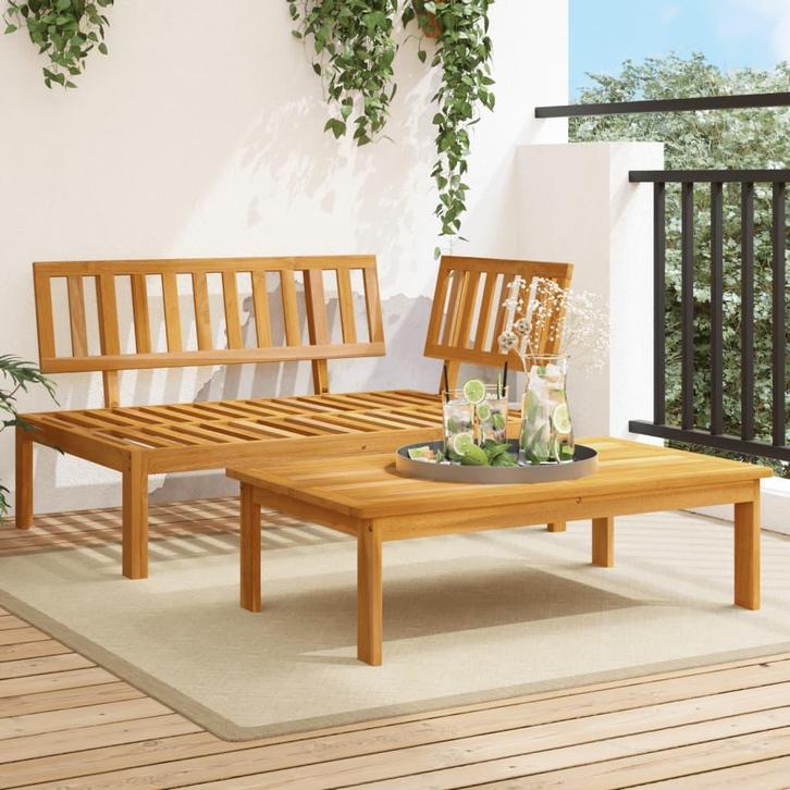 vidaXL 2-delige Loungeset pallet massief acaciahout, Jardin & Terrasse, Ensembles de jardin, Envoi