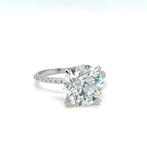 Zonder Minimumprijs - Ring - 14 karaat Witgoud - 7.20ct. tw., Handtassen en Accessoires, Ringen, Nieuw