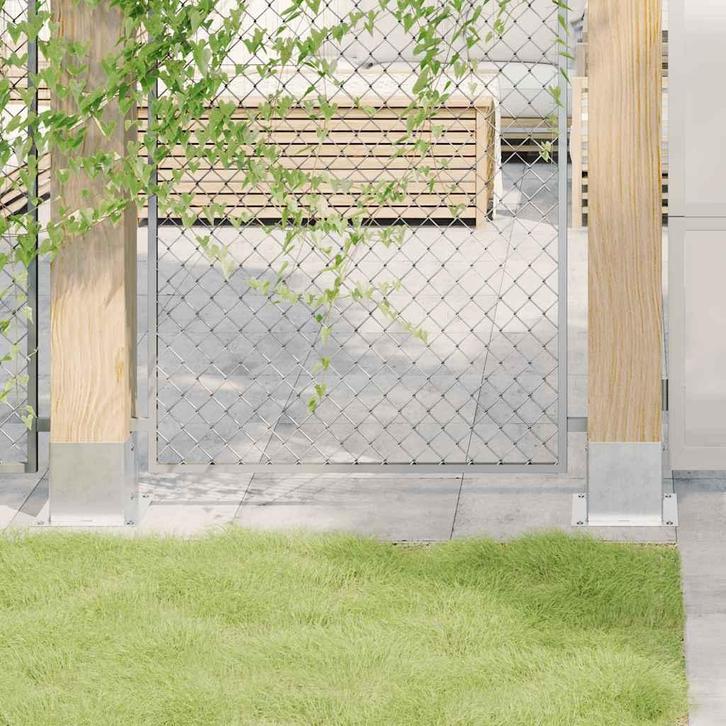 vidaXL Spokkels vierkant 4 st gegalvaniseerd staal, Jardin & Terrasse, Poteaux, Poutres & Planches, Envoi