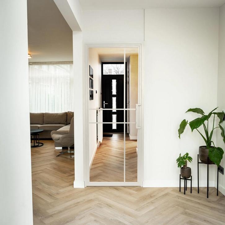 Stalen Binnendeur Wit 6 Vlaks Helder glas Luxe design, Doe-het-zelf en Bouw, Deuren en Vliegenramen, Nieuw, Metaal, Binnendeur