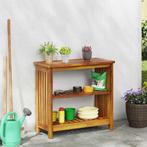 vidaXL Tuinkast met plank met opslag Bruin 75 x 35 x 70cm, Verzenden, Nieuw