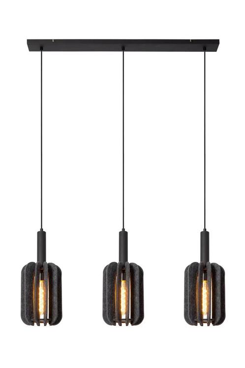 Hanglamp Lucide RAFAL -  - 3xE27 - Grijs -, Maison & Meubles, Lampes | Suspensions, Envoi
