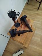 Kandelaar (3) - hout, metaal, Antiek en Kunst