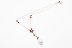 Collier - 18 carats Or rose Perle - Rubis, Nieuw