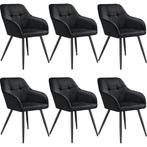 tectake Eetkamerstoel Marilyn, fluweeloptiek, gestikt patroo, Huis en Inrichting, Stoelen, Verzenden, Nieuw
